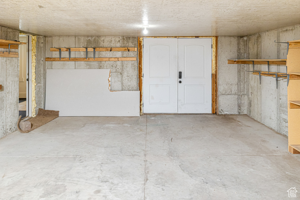 View of unfinished basement