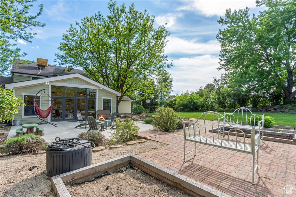 View of patio / terrace with a vegetable garden