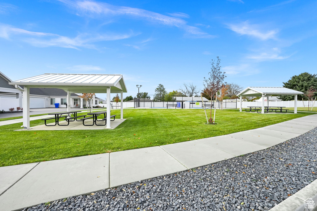 View of home's community featuring a gazebo