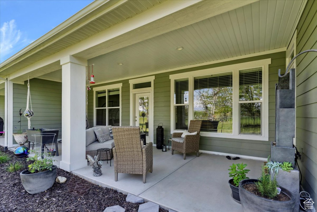 View of covered porch