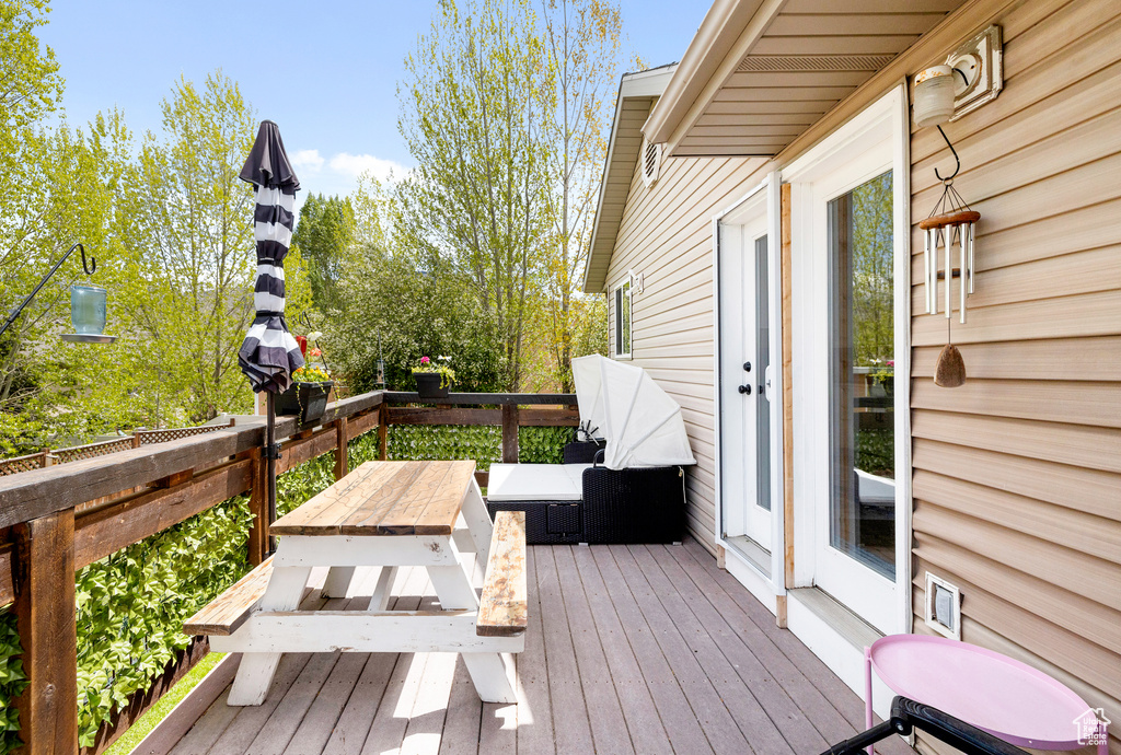 View of wooden terrace
