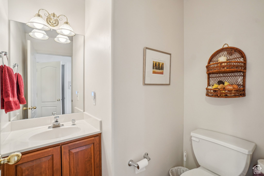 Half bath with toilet and vanity