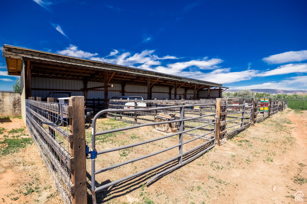 View of outbuilding featuring an exterior structure