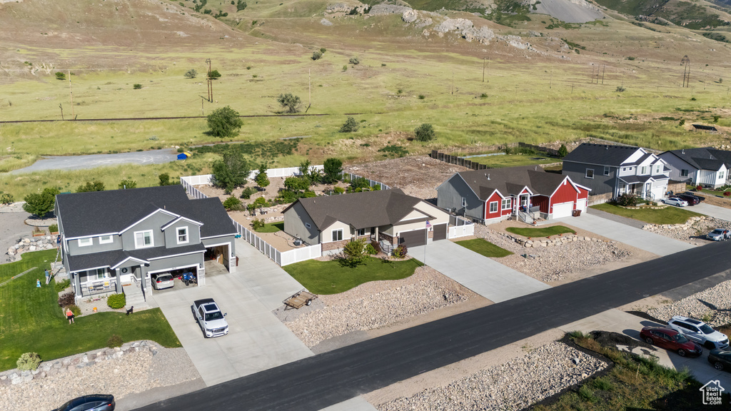 Aerial view of residential area