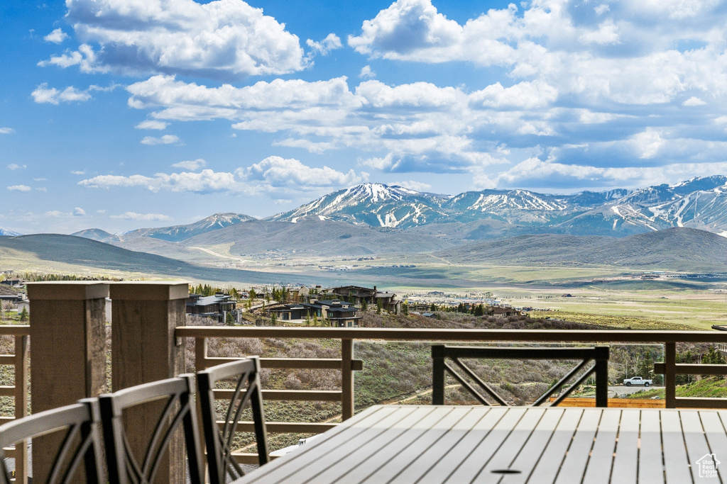 Deck with a mountain view