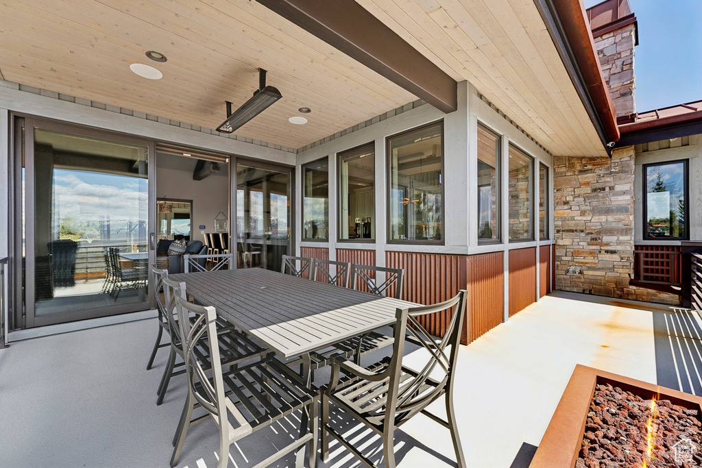 View of patio featuring outdoor dining space