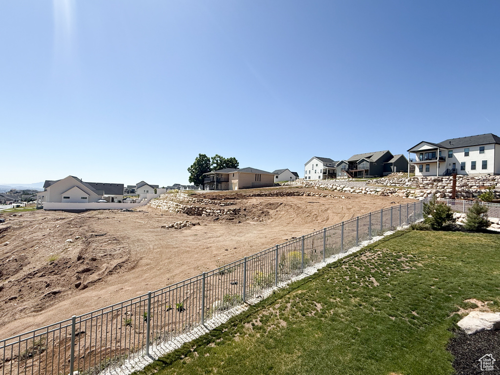 View of yard featuring a residential view