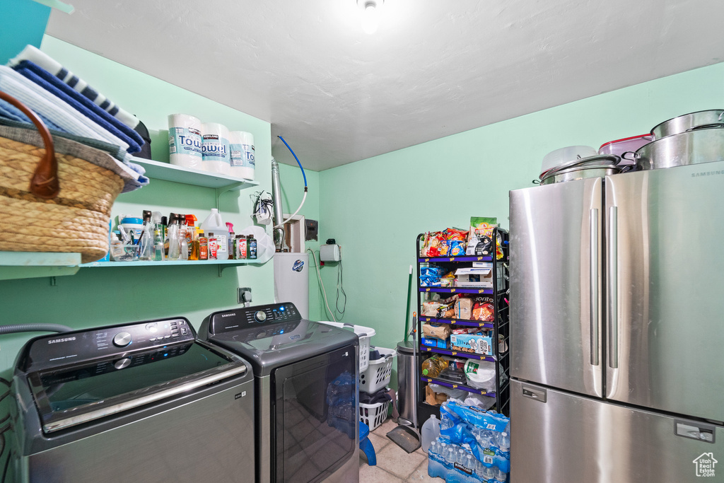 Clothes washing area with washing machine and dryer