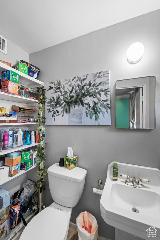 Bathroom featuring a sink and toilet