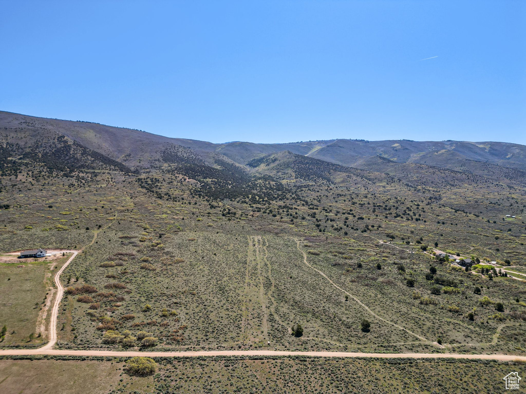 View of mountain background with rural landscape
