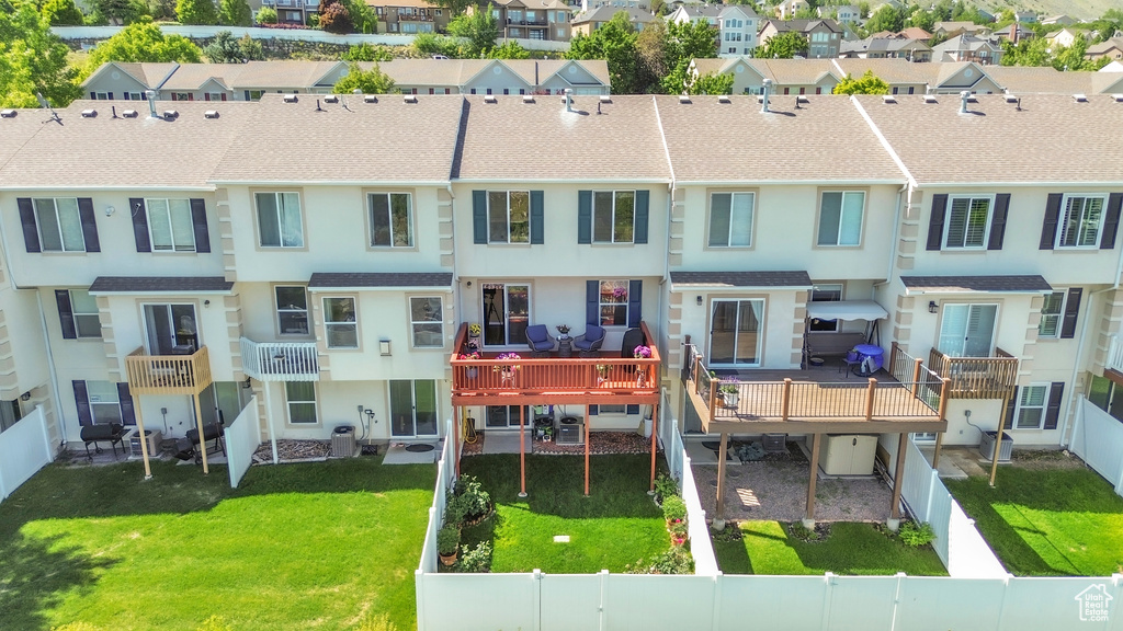 Aerial perspective of suburban area