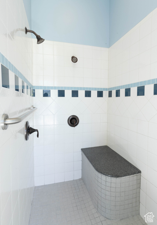 Bathroom with tiled shower
