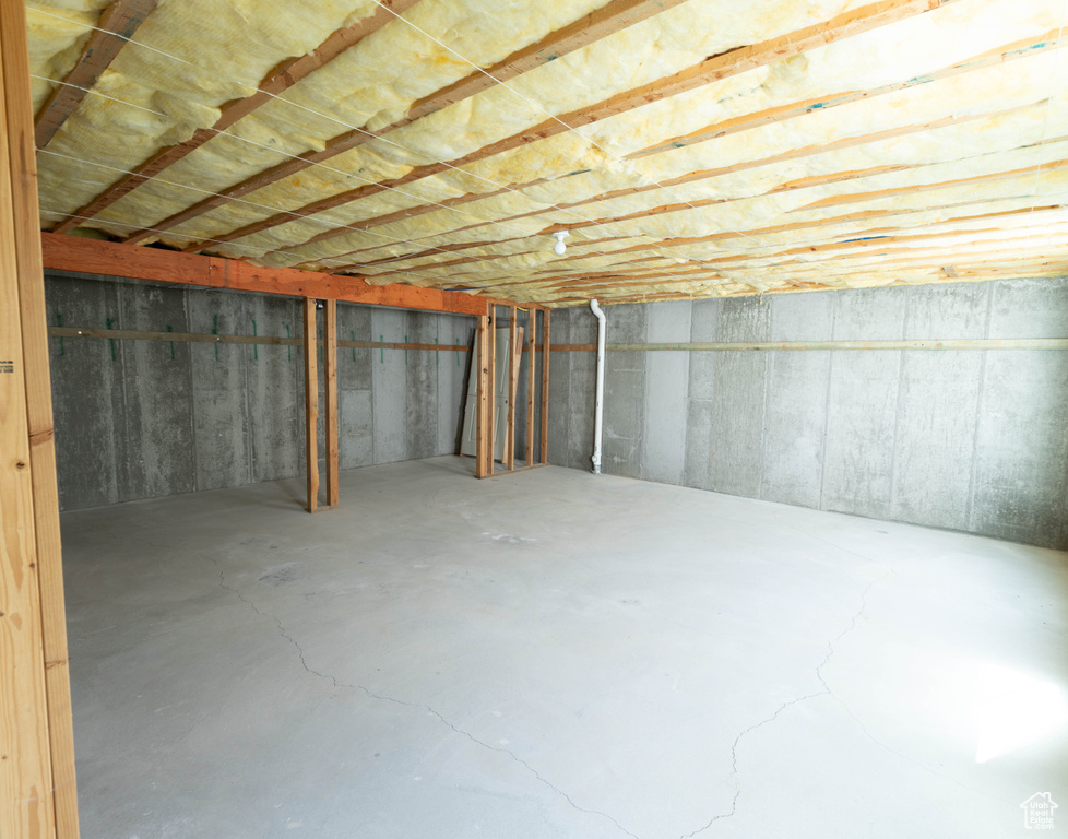 View of unfinished below grade area