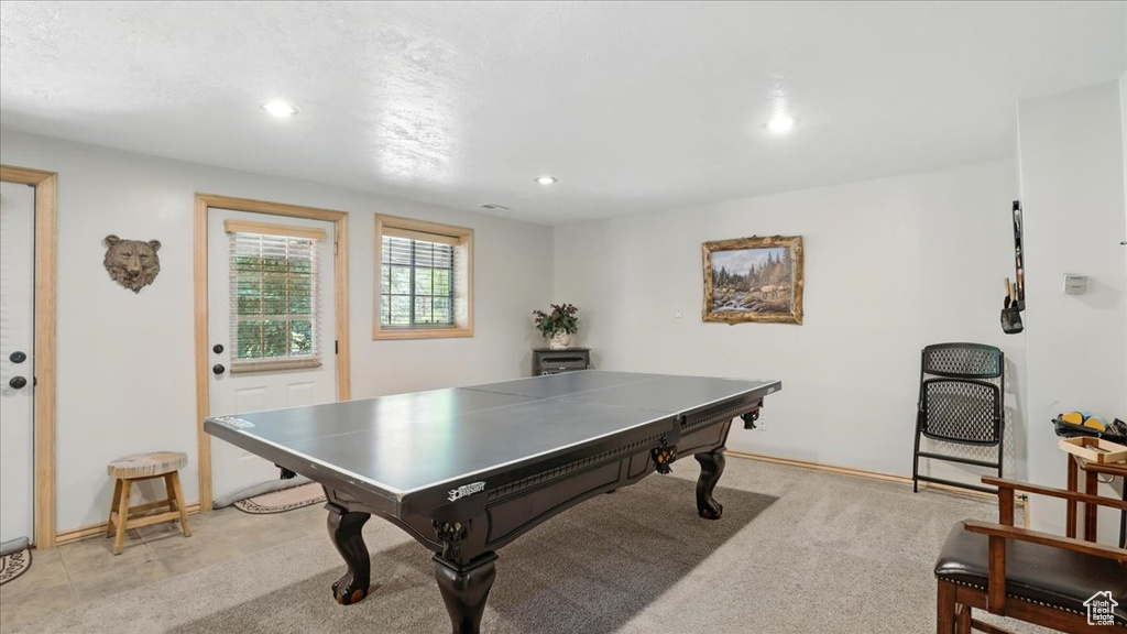 Playroom with recessed lighting