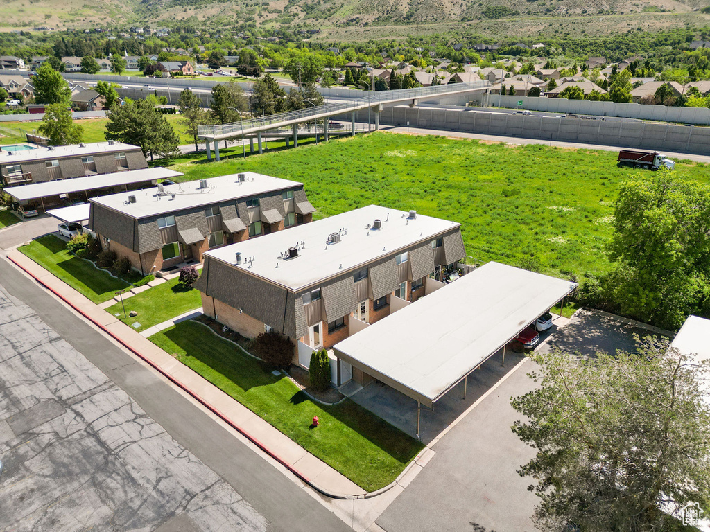 Aerial view of residential area