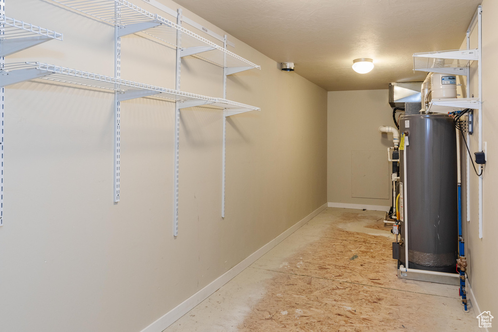 Interior space featuring water heater