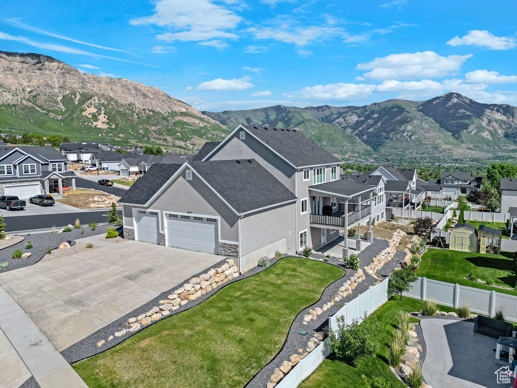 Mountain view with nearby suburban area