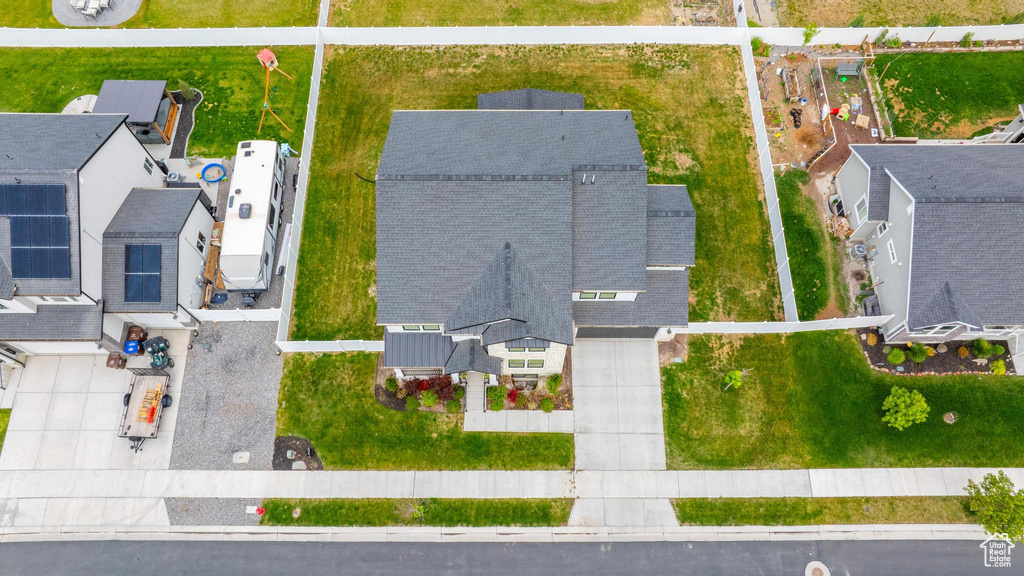 Aerial view of residential area