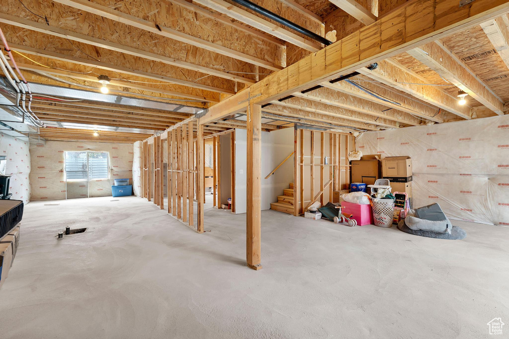 Basement with stairway