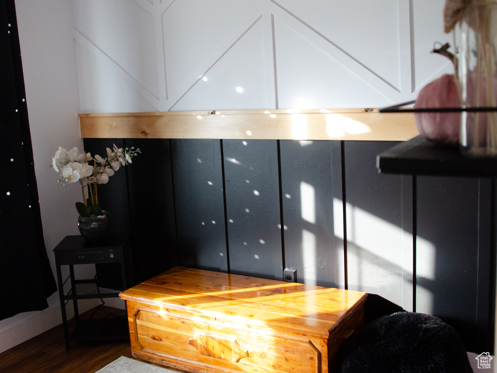 Interior space with wood finished floors