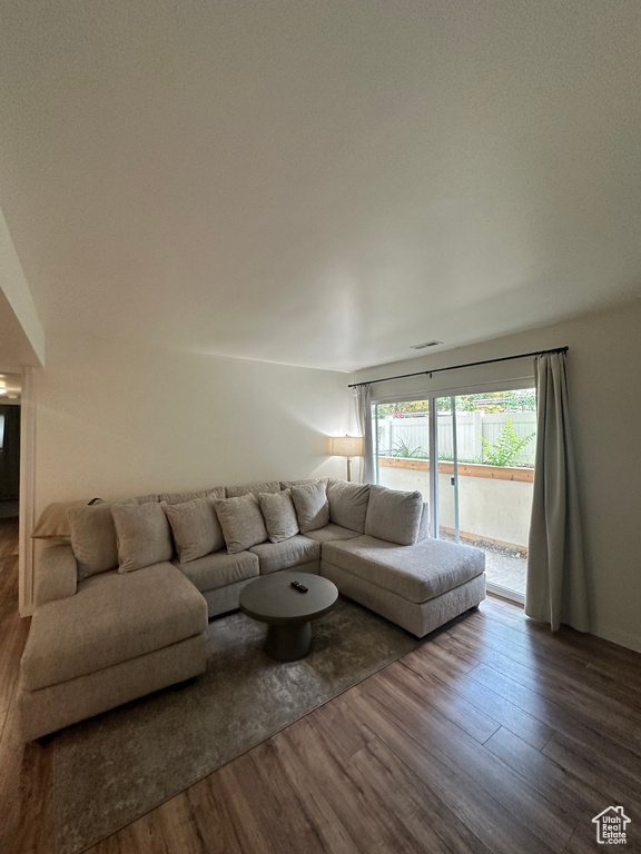 Living area featuring wood finished floors