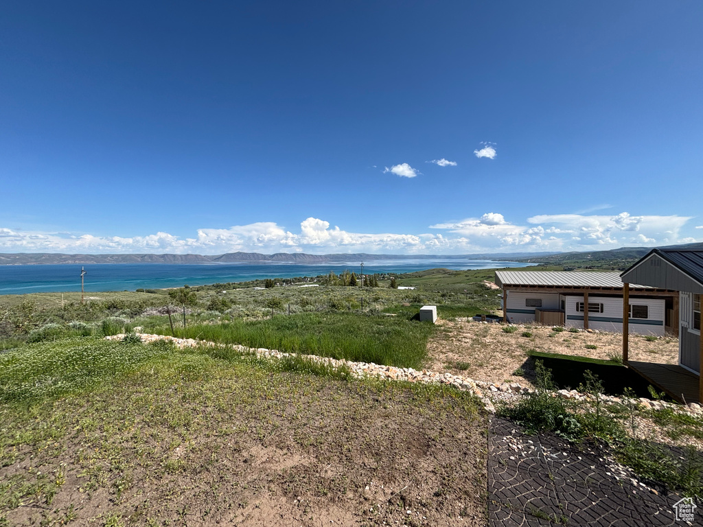 View of yard featuring a water view