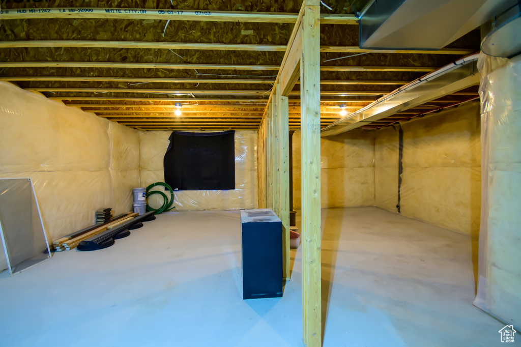 View of unfinished basement