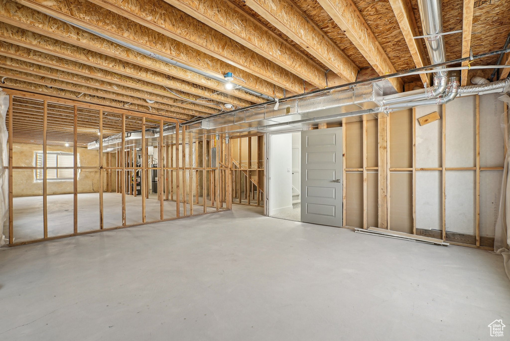 View of unfinished basement