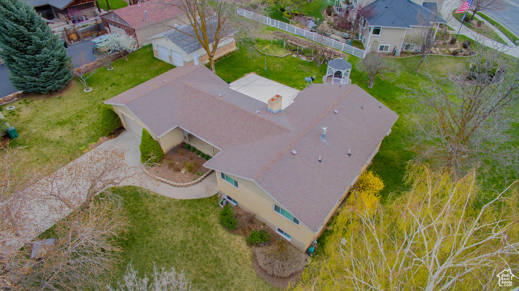 Aerial view of residential area