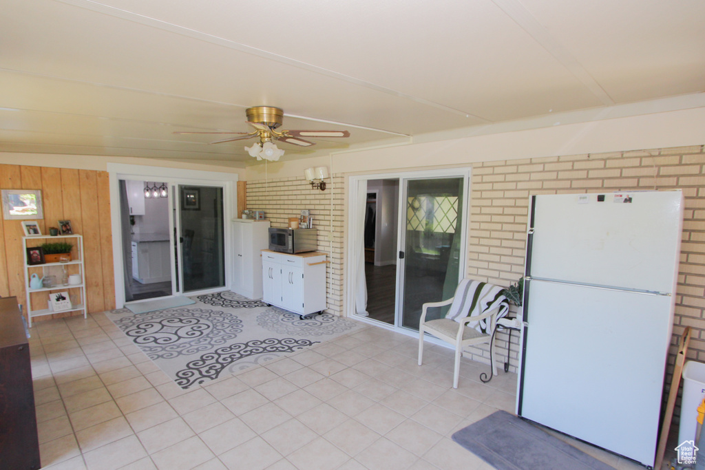 View of patio / terrace featuring a ceiling fan