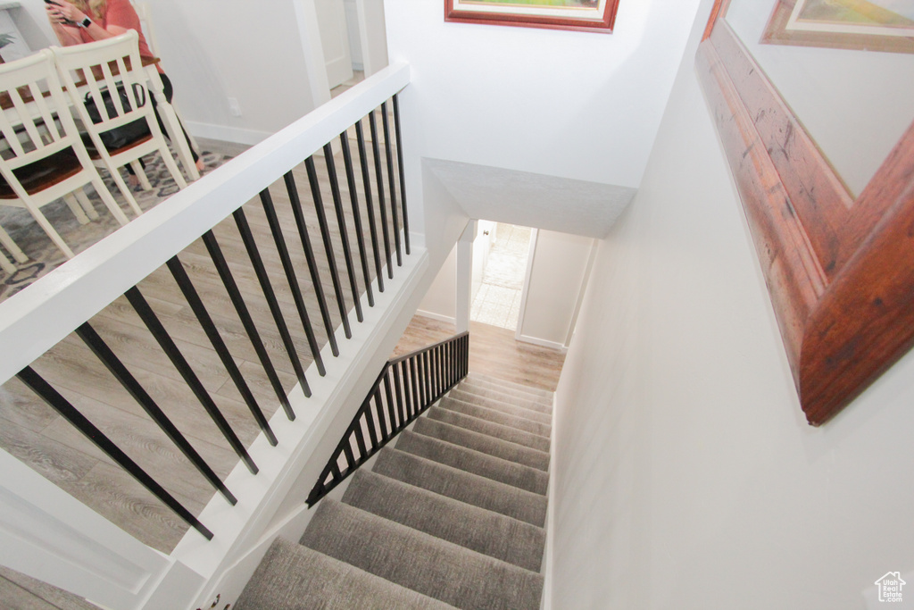 Stairs featuring baseboards