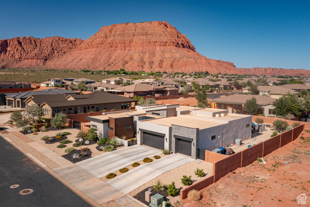 Mountain view featuring nearby suburban area