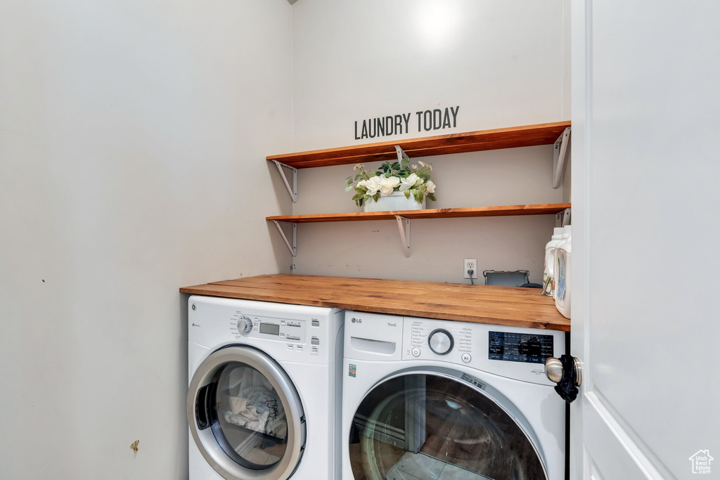Laundry area featuring washer and dryer