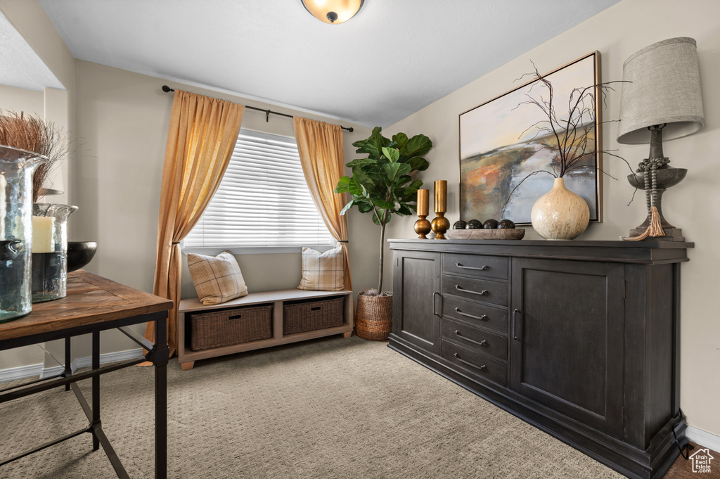 Sitting room with carpet