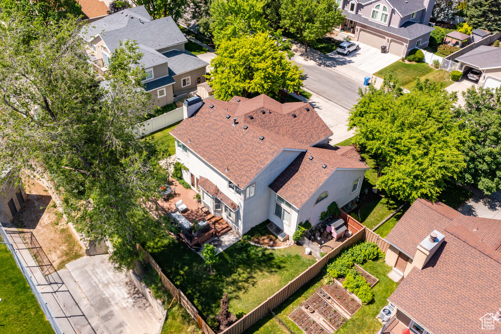 Aerial view of residential area