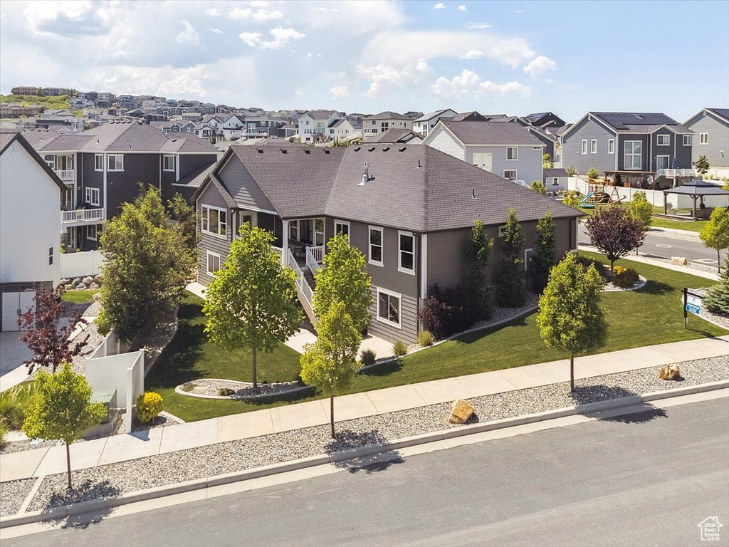 Aerial view of residential area
