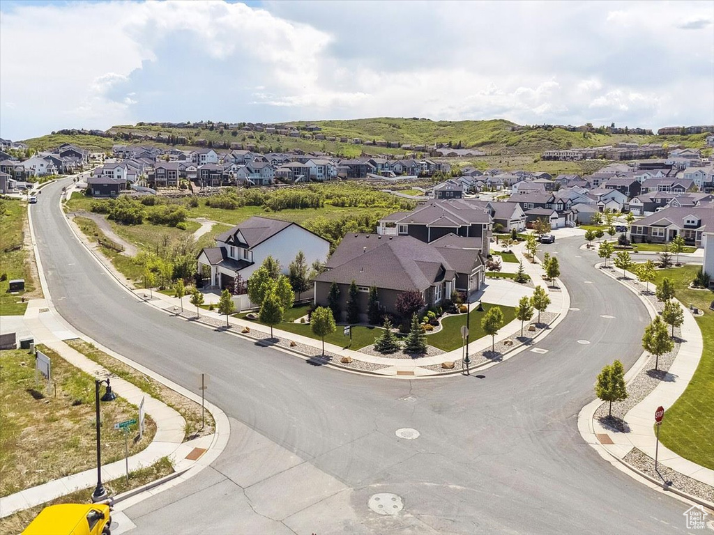 Aerial perspective of suburban area