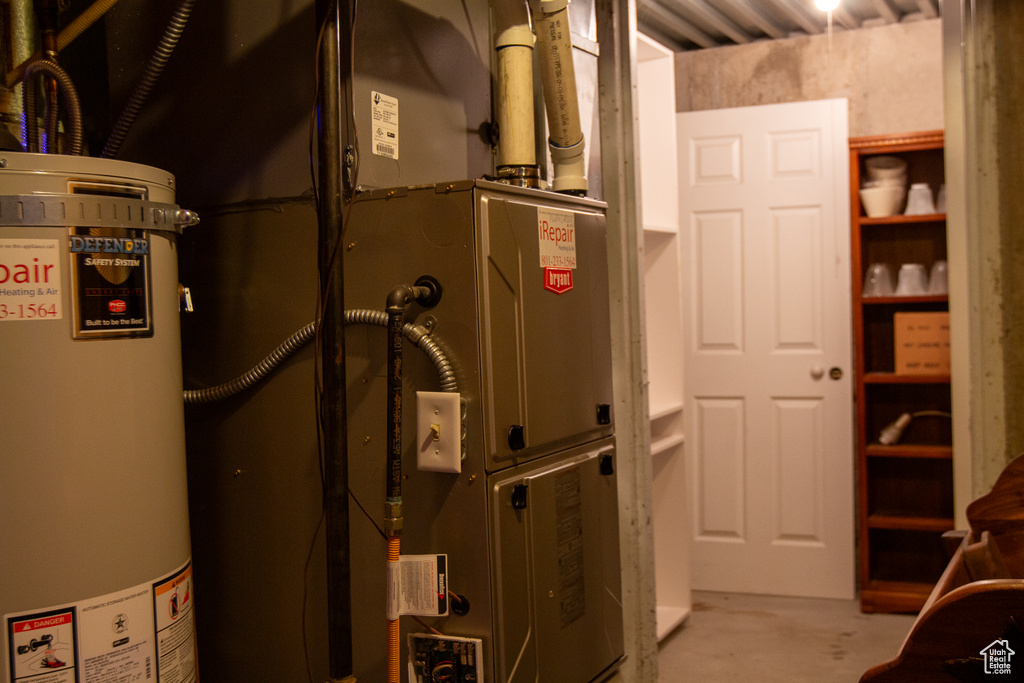 Utility room with water heater