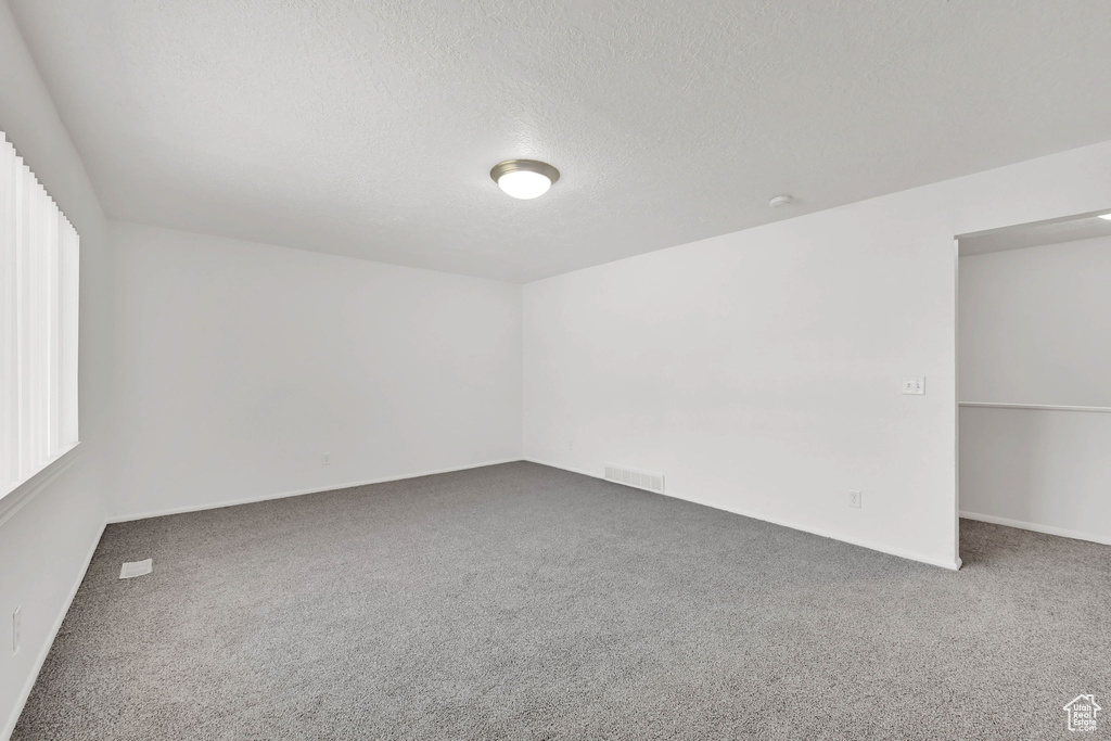 Bonus room featuring carpet floors, a textured ceiling, and baseboards