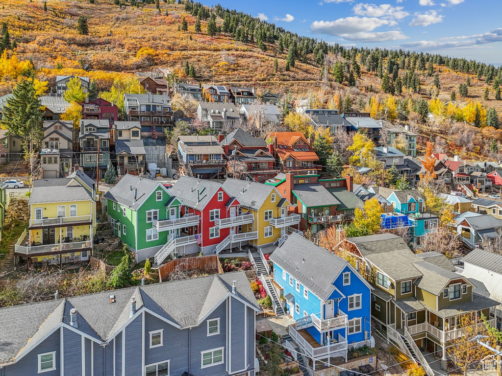 Aerial view of residential area