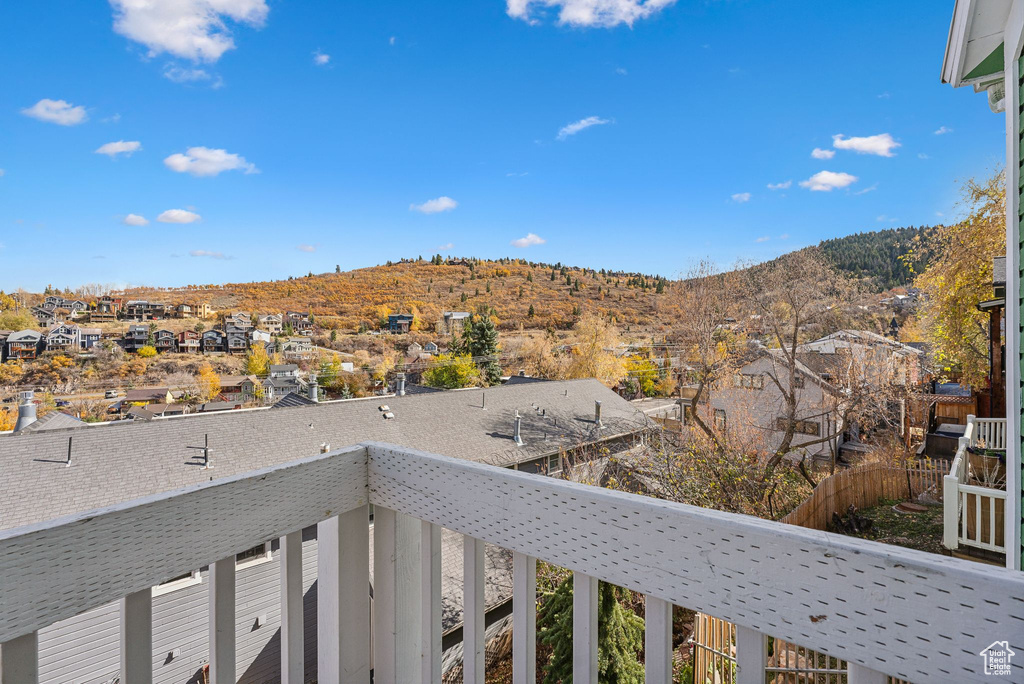 View of mountain background with nearby suburban area