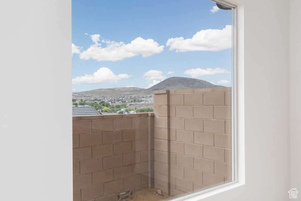 Balcony with a mountain view