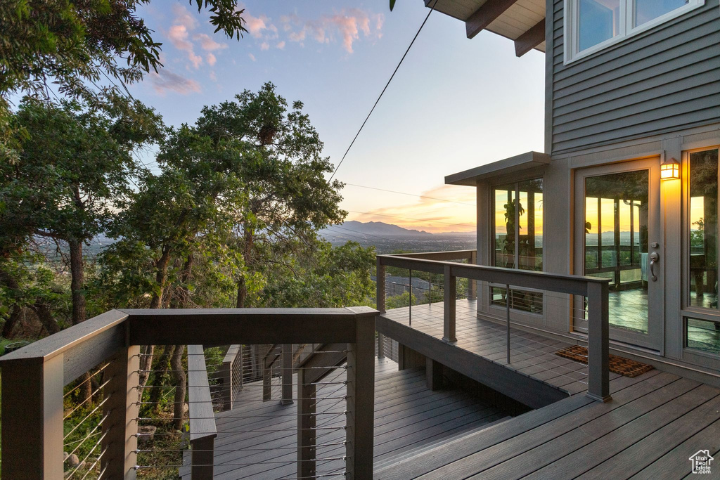 Deck with a mountain view
