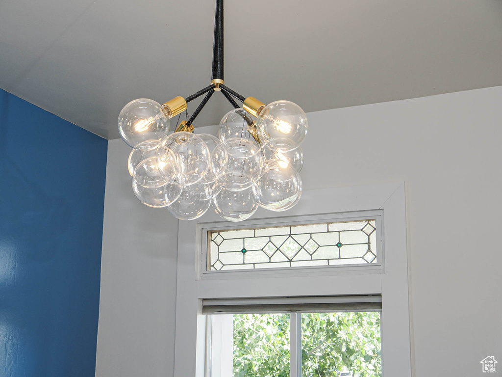 Detailed view of a chandelier