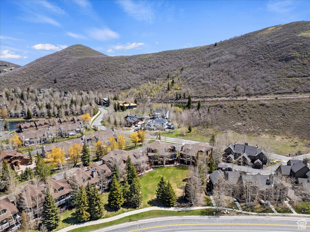 View of mountain background with nearby suburban area