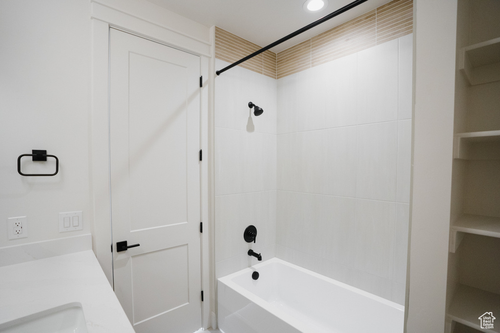 Full bathroom featuring  shower combination