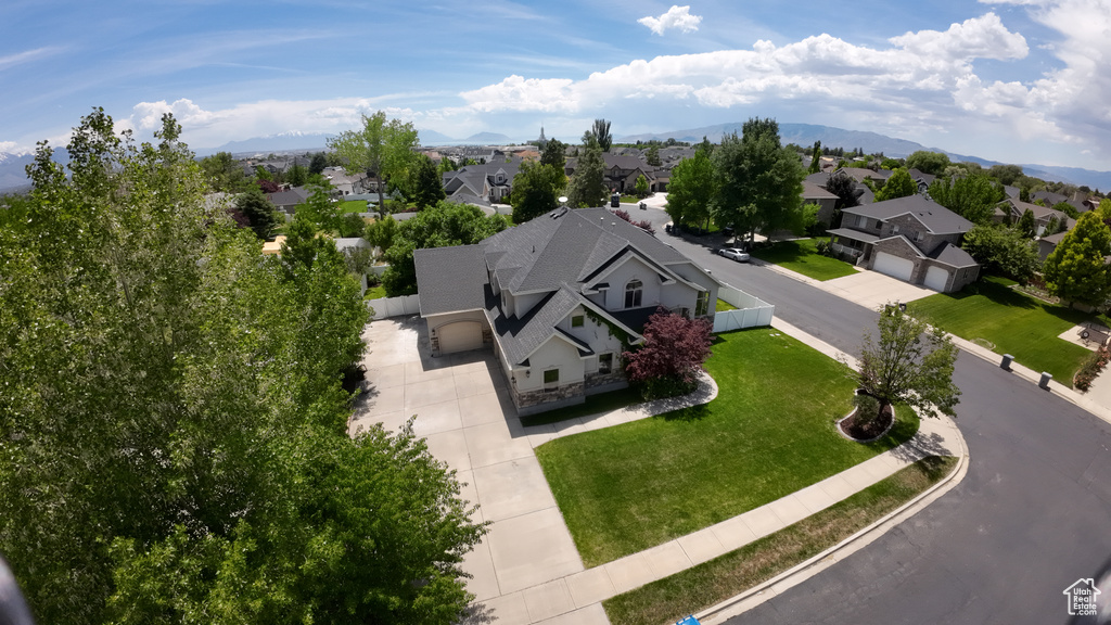 Aerial perspective of suburban area