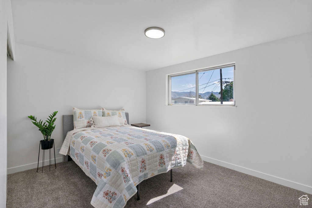 Bedroom with carpet and baseboards