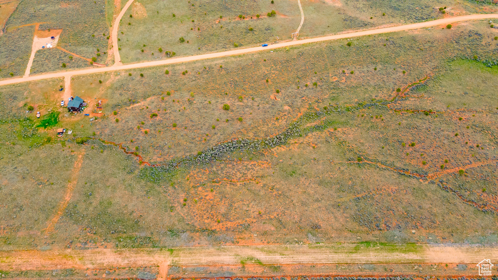 Overview of rural landscape featuring property boundaries highlighted