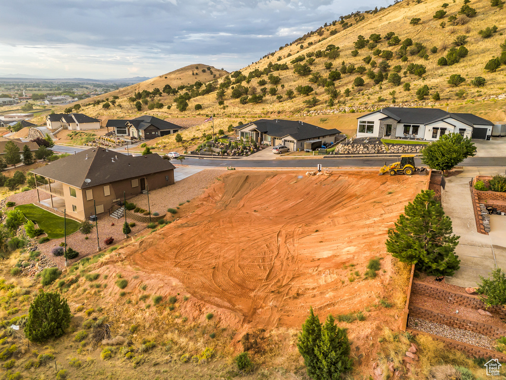 Mountain view with nearby suburban area